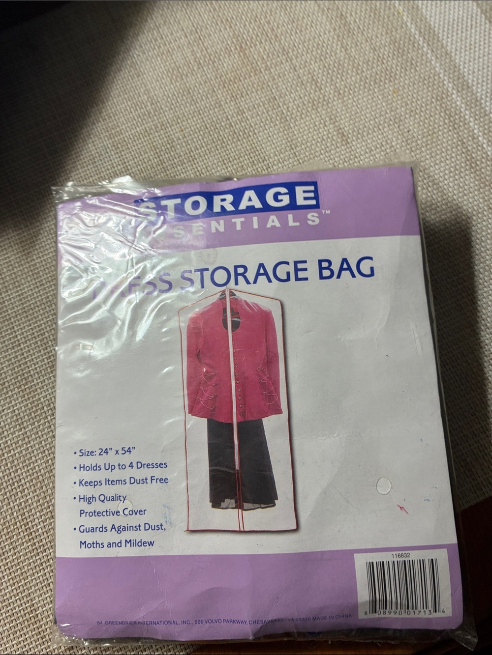 Pink Dress Storage Bag - Dust-Resistant Garment Cover